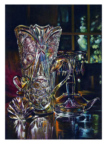 Midnight Crystal Original Oil Painting by Kathryn Rutherford-Heirloom Art Studio