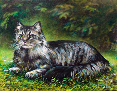 Tails The Cat-An Original Oil Painting by Kathryn Rutherford-Heirloom Art Studio